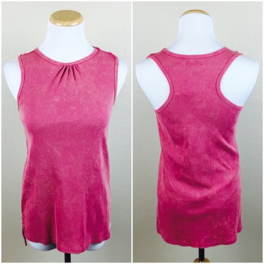7 FOR ALL MANKIND Magenta Washed Out Racerback Tank Girls XL Vented Ribbed Pink